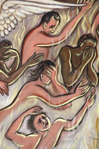 Pintura. O Julgamento Final. Inferno, Aneho, Togo... de Unbekannt