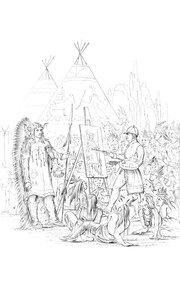 Pintando um retrato de um nativo americano, 1841 de Unbekannt