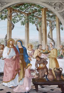 Pintura na Igreja da Visitação em Ein Kerem : o casamento em Caná, Ein Kerem, Israel de Unbekannt