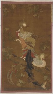Par de Phoenixes em uma árvore Paulownia, dinastia Ming, século XVI. de Unbekannt