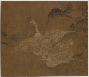 Par de gansos domésticos, possivelmente dinastia Ming, 1368-1644. de Unbekannt