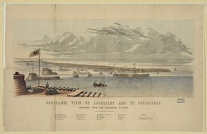 Vista panorâmica de Kronstadt e São Petersburgo de Unbekannt