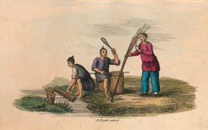 Fabricação de papel na China, AD 105, c1850 de Unbekannt