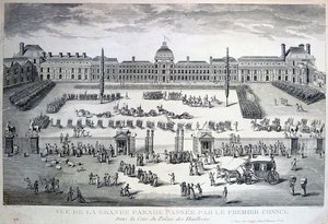 Desfile das tropas durante o Grand Parade, Palácio das Tulherias, século XIX de Unbekannt