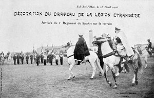 Desfile da bandeira da Legião Estrangeira Francesa, Sidi Bel Abbes, Argélia, 28 de abril de 1906 de Unbekannt
