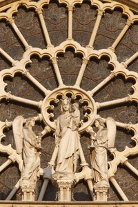 Catedral de Paris Notre Dame ala oeste : Virgem e criança e anjos, Paris, França de Unbekannt