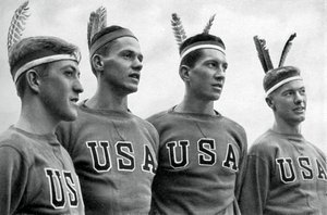 Parte do remo vencedor de medalhas de ouro nos Estados Unidos, Jogos Olímpicos de Berlim, 1936 de Unbekannt