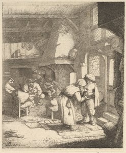 Camponês pagando sua conta, 1610-85. de Unbekannt