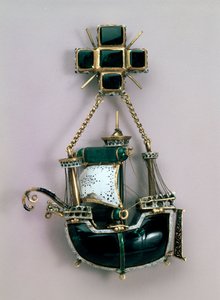 Pingente em forma de navio, início do século XVI de Unbekannt