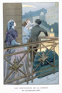 Pessoas assistindo a um cometa, 1857 de Unbekannt