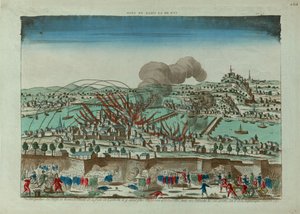 Perspectiva do Cerco e Bombardeamento da Cidade de Lyon em outubro de 1793, c. 1793. de Unbekannt