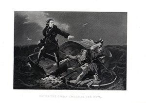 Pedro, o Grande, atravessando o Neva, 1882 de Unbekannt