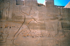 Faraó Seti, captura de escravos, Luxor, Egito de Unbekannt