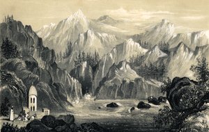 Peregrinos na fonte do Ganges, Índia, 1847 de Unbekannt