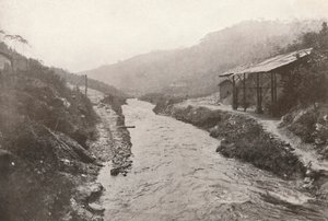 Desvio Pirahy: Veja a jusante da saída do túnel. 1914 de Unbekannt