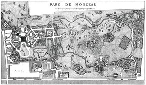 Plano de Monceau Park, Paris, 1778, 1885 de Unbekannt