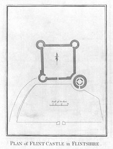 Planta do castelo de Flint em Flintshire., C1800 de Unbekannt