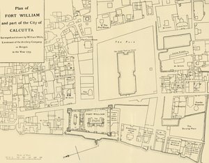 Plano de Fort William e parte da cidade de Calcutá, 1925. de Unbekannt