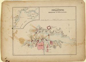 Plano de Sevastopol com sua estrada e fortificações, c. 1858 de Unbekannt