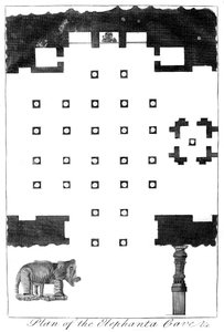 Plano das cavernas de Elephanta, Índia, 1799 de Unbekannt