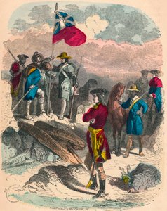 Plantação da bandeira real nas ruínas de Fort Du Quesne, 1758 de Unbekannt