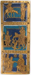 Placa de um altar portátil com cenas da vida de Jesus, alemão, ca. 1160-80. de Unbekannt
