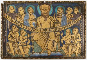 Placa com São Paulo e Seus Discípulos, Britânico, ca. 1160-80. de Unbekannt