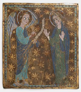 Placa com a Anunciação, catalão ou italiano central, ca. 1200-1225. de Unbekannt