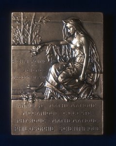 Placa comemorativa da morte de Henri Poincaré, matemático francês, 1912 de Unbekannt