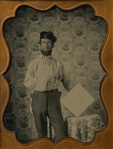 Estucador em chapéu de pele oleosa, 1850s-60s. de Unbekannt