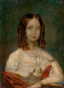 Retrato de uma menina com um colar de Unbekannt