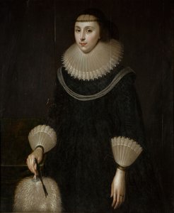 Retrato De Uma Senhora Com Um Leque, 1600-1650. de Unbekannt