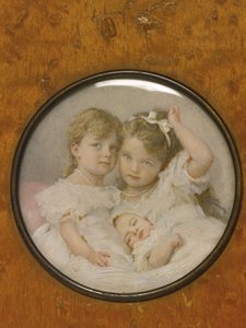 Miniatura de retrato das grã-duquesas Olga, Tatiana e Maria da Rússia, c. 1900 de Unbekannt