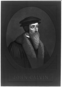 Retrato de John Calvin 1509-1564, início do século XIX. de Unbekannt