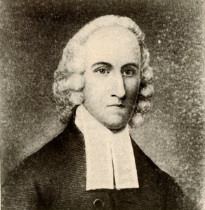 Retrato de Jonathan Edwards, de casaco liso e faixas do ministro presbiteriano, c1750, 1937. de Unbekannt