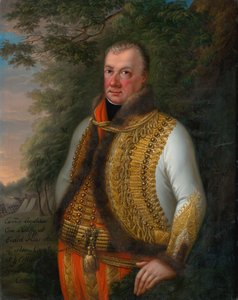 Retrato de Leopold Pálfy em uma paisagem de Unbekannt