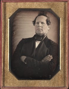 Retrato de homem, inclinando-se longe da câmera, final da década de 1840. de Unbekannt
