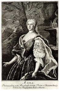 Retrato da princesa Anna Leopoldovna 1718-1746, czar Ivan VI mãe de Unbekannt