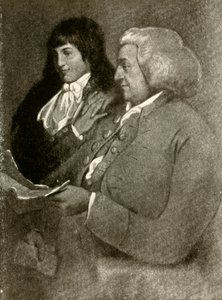 Retrato de Samuel Shoemaker, em bobwig, e seu filho, 1789, 1937. de Unbekannt