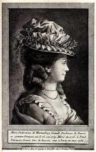 Retrato de Sophie Dorothea de Württemberg, no início do século XIX. de Unbekannt