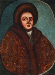 Retrato da czarina Evdokiya Feodorovna Lopukhina 1669-1731, esposa do czar Pedro I da Rússia de Unbekannt