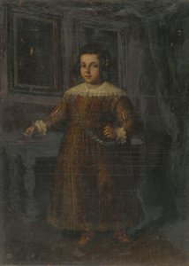 Retrato de uma menina em pé de Unbekannt