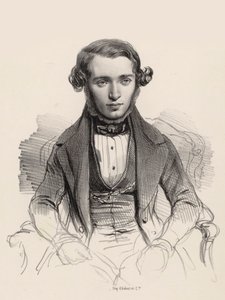 Retrato do pianista e compositor Jacob Rosenhain 1813-1894, 1845. de Unbekannt