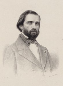 Retrato do compositor Giuseppe Verdi 1813-1901, c. 1850. de Unbekannt