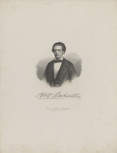 Retrato do compositor Anton Rubinstein 1829-1894, c. 1850 de Unbekannt