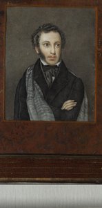 Retrato do poeta Alexander Sergeyevich Pushkin 1799-1837, primeiro trimestre do século XIX. de Unbekannt