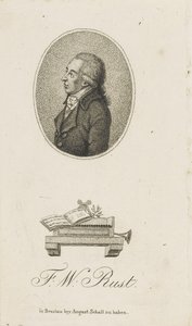 Retrato do violinista e compositor Friedrich Wilhelm Rust 1739-1796, c. 1800. de Unbekannt