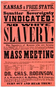 Cartaz contra a escravidão no Kansas, século XIX de Unbekannt