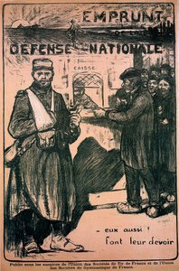 Cartaz em homenagem ao esforço de guerra, francês, Primeira Guerra Mundial, 1914-1918