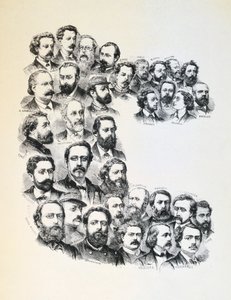 Cartaz com retratos dos comunistas, Paris Commune, 1871. de Unbekannt